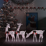 Vidaxl Reindeer Family Božič toplo bela 270x7x90 cm mreža z zlato barvo