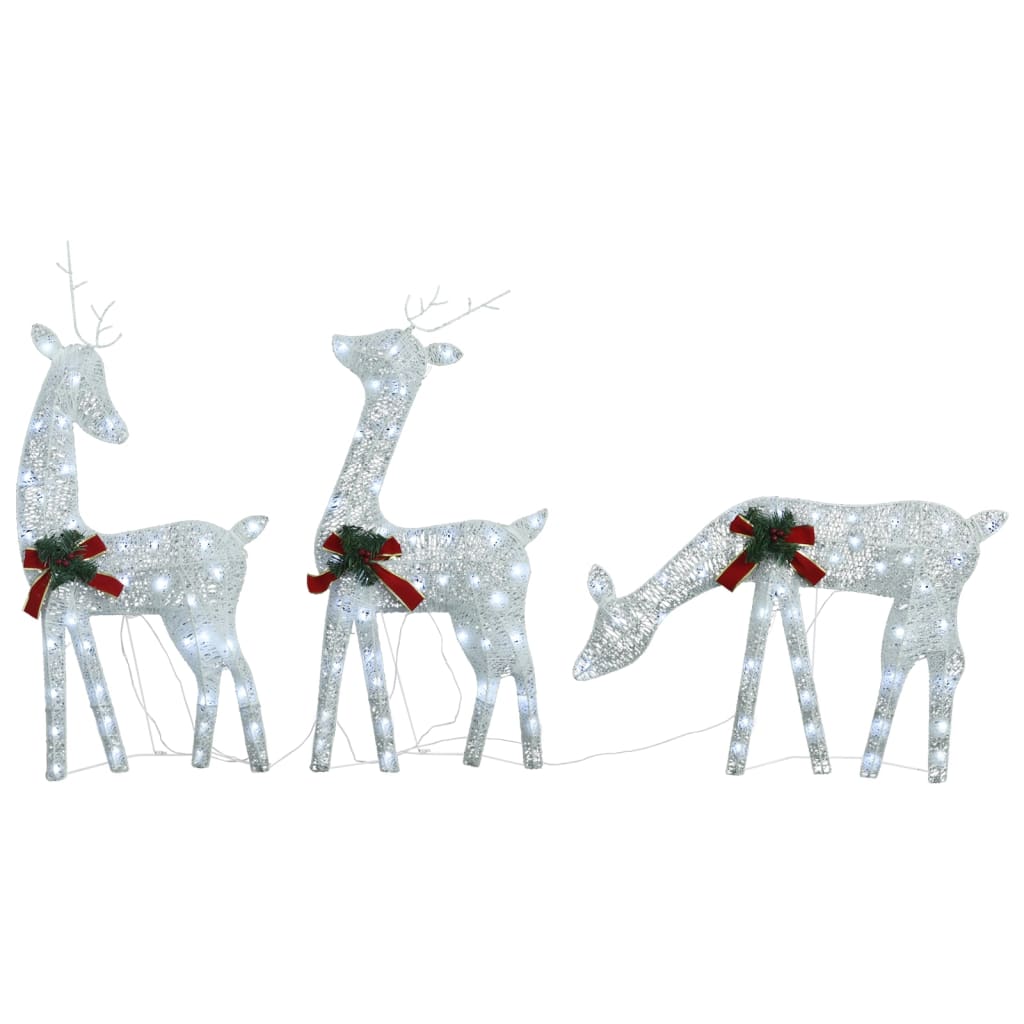 Vidaxl Reindeer Family Christmas Cold White 270x7x90 cm siatkowy biały