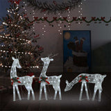 Vidaxl Reindeer Family Christmas Cold White 270x7x90 cm Mesh blanc