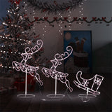 Vidaxl Decoration Reindeer e slitta 260x21x87 cm Acrilico bianco caldo