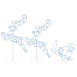 Vidaxl kerstdecoratie rendieren en slee 260x21x87 cm acryl koudwit