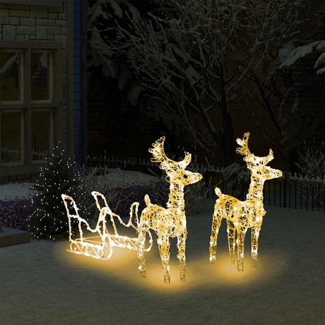 Vidaxl kerstversiering rendieren en slee 160 led's 130 cm acryl