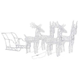 Vidaxl kerstdecoratie rendieren en slee 280x28x55 cm acryl