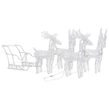 Vidaxl kerstdecoratie rendieren en slee 280x28x55 cm acryl
