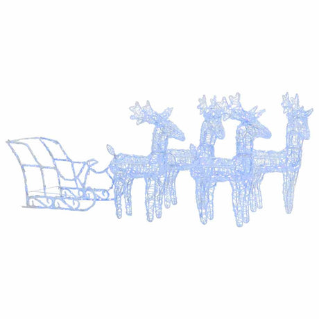 Vidaxl kerstdecoratie rendieren en slee 280x28x55 cm acryl