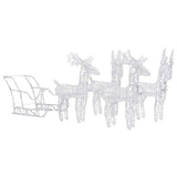 Vidaxl kerstdecoratie rendieren en slee 280x28x55 cm acryl
