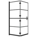 Vidaxl douchewand inklapbaar 120x140 cm esg zwart
