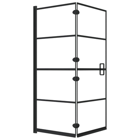 Vidaxl douchewand inklapbaar 120x140 cm esg zwart