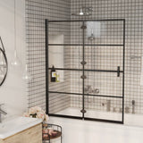 Vidaxl douchewand inklapbaar 120x140 cm esg zwart