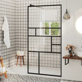 Vidaxl Walk-in shower wall 80x195 cm ESG-Glas Transparent and Black