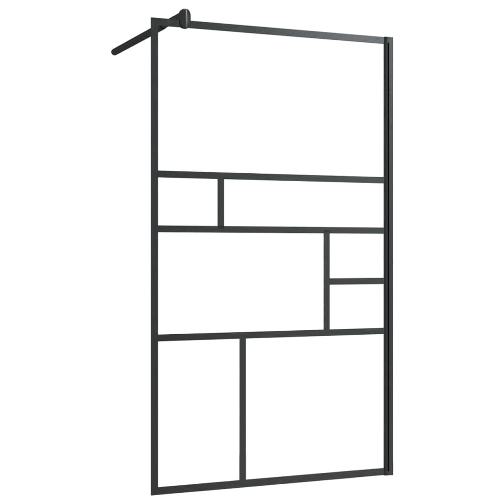 Vidaxl Walk-in sprchová zeď 90x195 cm esg-glas transparentní a černá