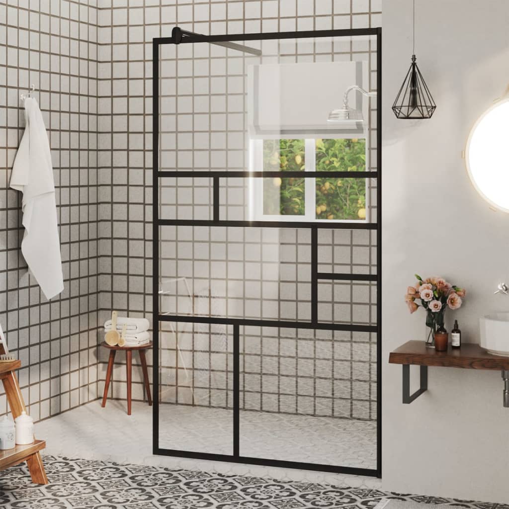 Vidaxl Walk-in sprchová zeď 90x195 cm esg-glas transparentní a černá