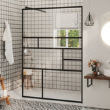 Vidaxl Walk-In Shower Mall 115x195 cm ESG-Glas transparente y negro