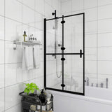 Vidaxl douchewand inklapbaar 80x140 cm esg zwart