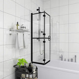 Vidaxl douchewand inklapbaar 80x140 cm esg zwart