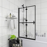 Vidaxl douchewand inklapbaar 120x140 cm esg zwart