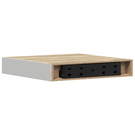 Vidaxl wandschap zwevend 23x23,5x3,8 cm mdf eikenkleurig en wit