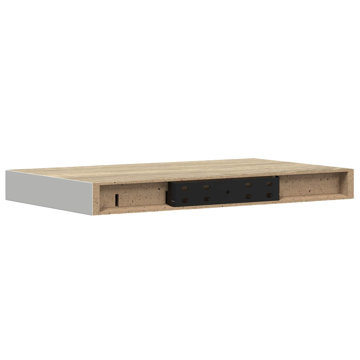 Vidaxl wandschappen zwevend 4 st 40x23,5x3,8 cm mdf eikenkleurig en wit