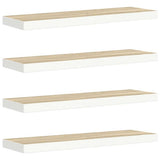 Vidaxl wandschappen zwevend 4 st 80x23,5x3,8 cm mdf eikenkleurig wit