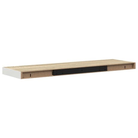 Vidaxl wandschappen zwevend 4 st 90x23,5x3,8 cm mdf eikenkleurig wit