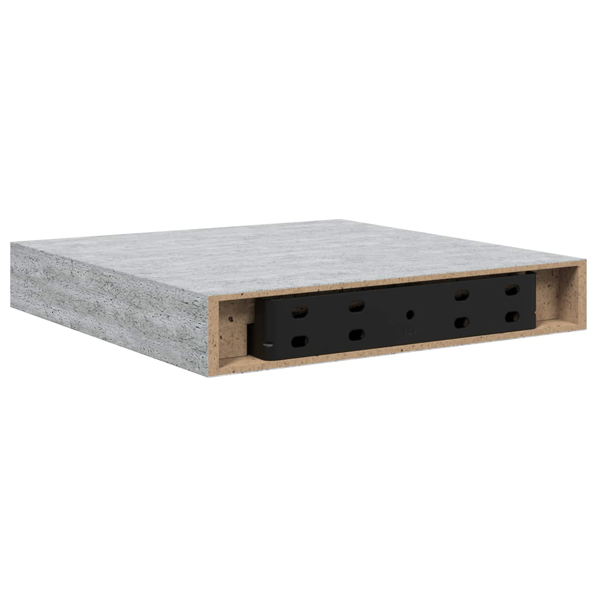 Vidaxl wandschappen 2 st zwevend 23x23,5x3,8 cm mdf betongrijs