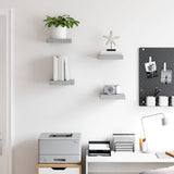 Vidaxl wandschappen 4 st zwevend 23x23,5x3,8 cm mdf betongrijs