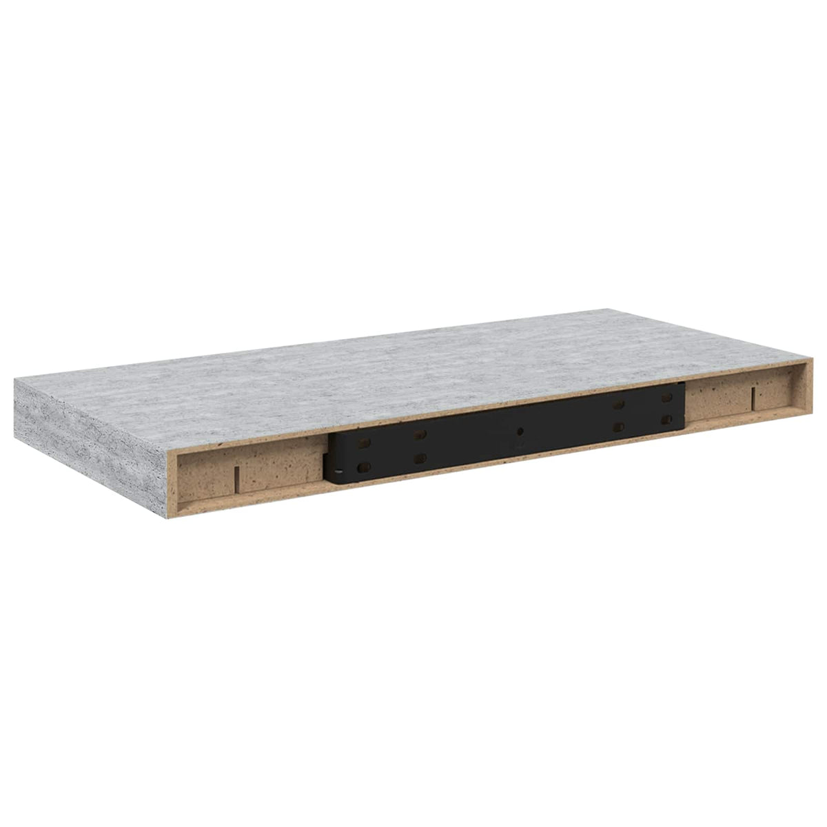 Vidaxl wandschappen zwevend 2 st 50x23,5x3,8 cm mdf betongrijs