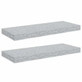 Vidaxl wandschappen zwevend 2 st 60x23,5x3,8 cm mdf betongrijs