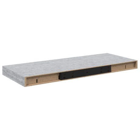 Vidaxl wandschappen zwevend 2 st 60x23,5x3,8 cm mdf betongrijs