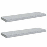 Vidaxl wandschappen zwevend 2 st 80x23,5x3,8 cm mdf betongrijs
