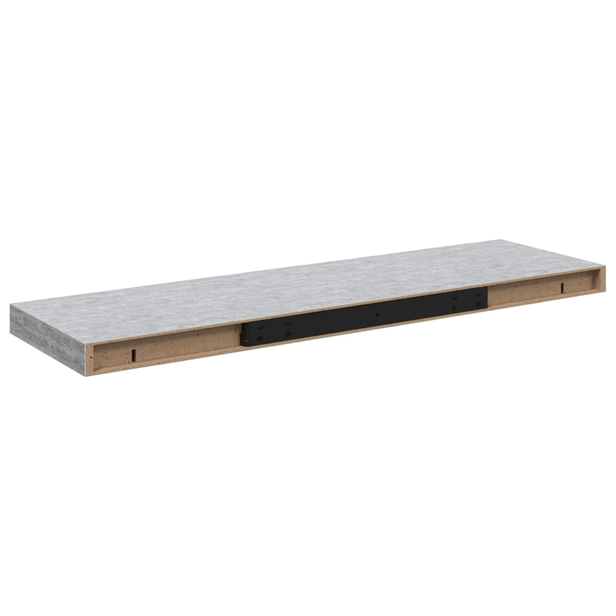 Vidaxl wandschappen zwevend 2 st 80x23,5x3,8 cm mdf betongrijs