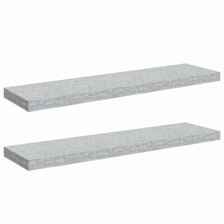 Vidaxl wandschappen zwevend 2 st 90x23,5x3,8 cm mdf betongrijs