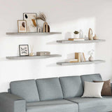 Vidaxl wandschappen zwevend 4 st 120x23,5x3,8 cm mdf betongrijs