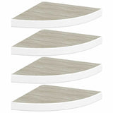 Vidaxl hoekwandschappen 4 st 35x35x3,8 cm mdf eikenkleurig en wit