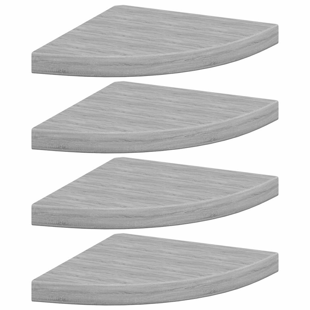 Vidaxl hoekwandschappen 4 st 35x35x3,8 cm mdf betongrijs