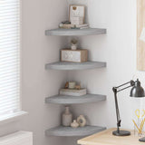 Vidaxl hoekwandschappen 4 st 35x35x3,8 cm mdf betongrijs