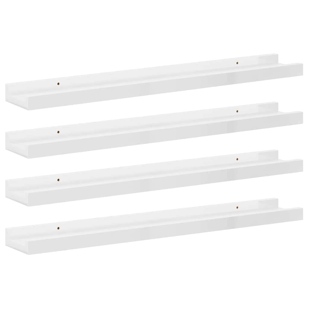 Vidaxl wandschappen 4 st 60x9x3 cm hoogglans wit