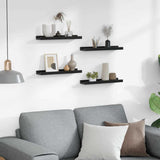 Vidaxl wandschappen 4 st 40x9x3 cm zwart