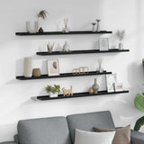 Vidaxl wandschappen 4 st 100x9x3 cm zwart