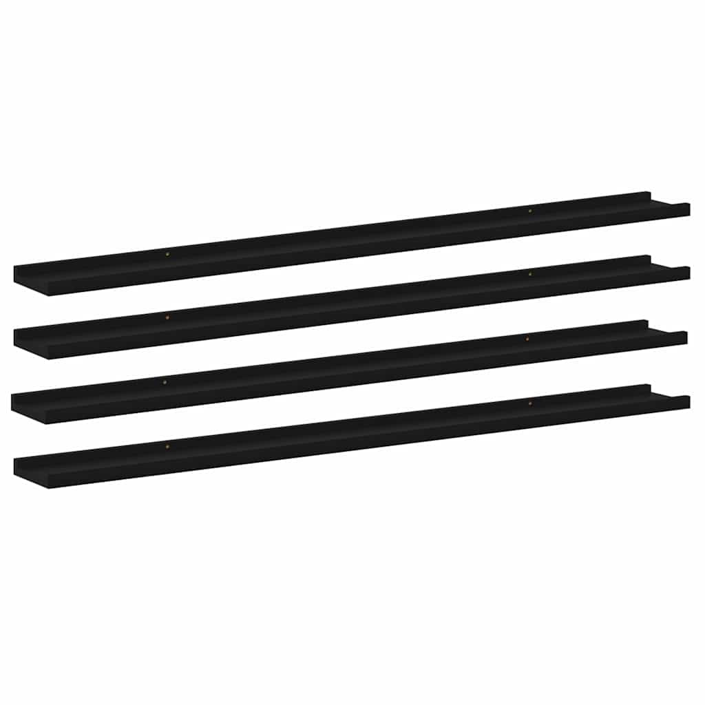 Vidaxl wandschappen 4 st 115x9x3 cm zwart