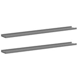 Vidaxl wandschappen 2 st 100x9x3 cm grijs