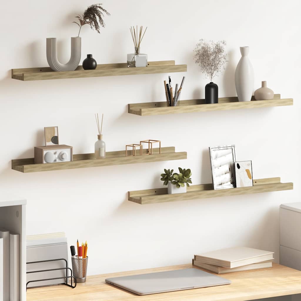 Vidaxl wandschappen 4 st 60x9x3 cm sonoma eikenkleurig
