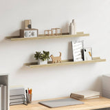 Vidaxl wandschappen 2 st 80x9x3 cm wit en sonoma eikenkleurig