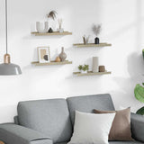Vidaxl wandschappen 4 st 40x9x3 cm wit en sonoma eikenkleurig