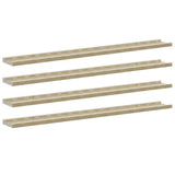 Vidaxl wandschappen 4 st 100x9x3 cm wit en sonoma eikenkleurig