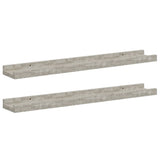 Vidaxl wandschappen 2 st 60x9x3 cm betongrijs