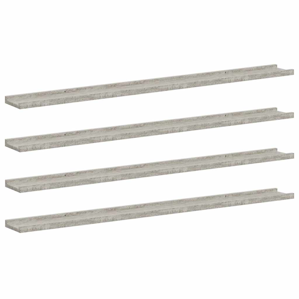 Vidaxl wandschappen 4 st 115x9x3 cm betongrijs