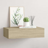 Vidaxl wandschap met lade 40x23,5x10 cm mdf eikenkleurig