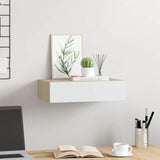 Vidaxl wandladekast eiken en wit 40x23,5x10 cm mdf