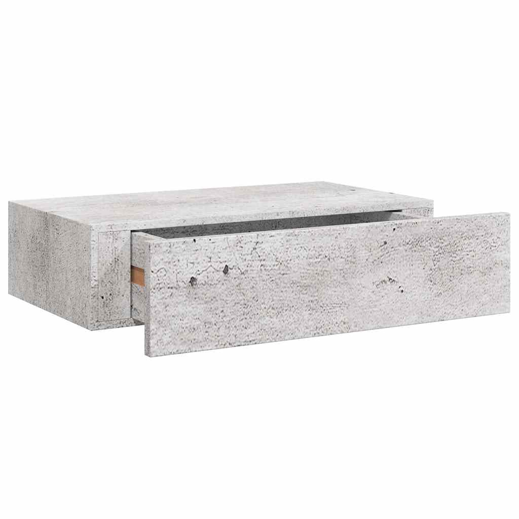 Vidaxl wandschap met lade 40x23,5x10 cm mdf betongrijs